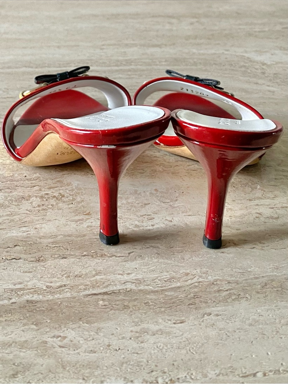 Vintage Gucci Star Bow Horsebit Mule Sandal Heels - Picture 10 of 12